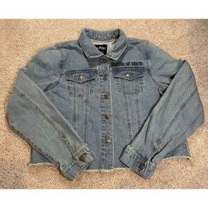 Harry Potter Deathly Hollows Crop Denim Jacket Women's Medium Master of Death